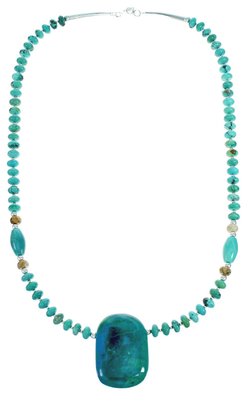 Southwest Multicolor Sterling Silver Bead Necklace RX115211